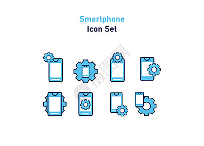 设置图标 设置与智能手机符号 矢量图标概念人士工业齿轮互联网控制团队商务电脑办公室进步图片