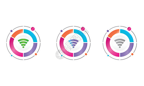 带有 wifi 图标的圆图 矢量图标概念图片