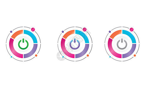 带有电源图标的圆图 矢量图标概念图片