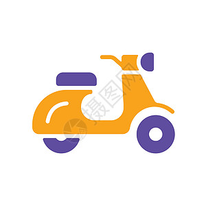 滑板车助力车平面矢量字形图标隔离发动机标识送货插图引擎运输速度车轮车辆自行车图片