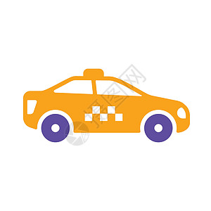 出租车汽车平面矢量字形图标隔离旅游商业司机交通旅行运输服务城市民众车辆图片