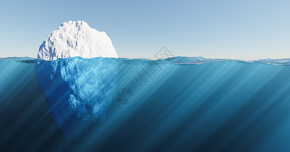 漂浮在海中的冰山 水晶般清澈图片