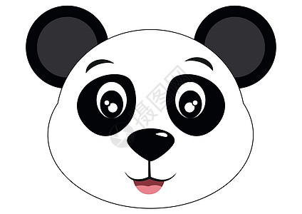 可爱熊猫脸的图标 动物 矢量熊猫熊 Fac图片