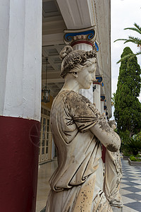 希腊科孚阿基里昂宫希腊神话名模雕像建筑学女性假期雕塑艺术旅游女士历史历史性大理石图片