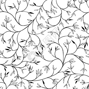 用树枝和树叶的无缝模式 夏季背景纹理 墙纸 布料印花图片