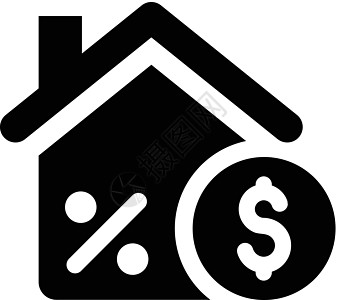 房屋贷款 ico百分比率抵押插图背景图片