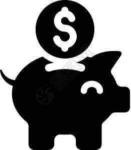 小猪银行图标储蓄投资订金插图图片
