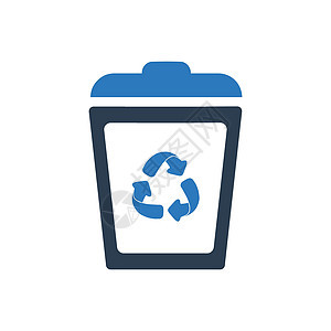 循环回收本件图标回收站垃圾垃圾箱背景图片
