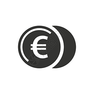 欧元硬币图标货币背景图片