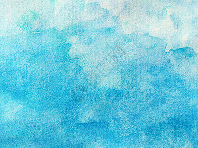 淡蓝色渐变水彩背景框架插图坡度天空中风手工帆布墨水刷子绘画背景图片