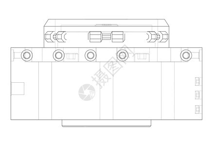 抽象行业对象概念 韦克托机械技术蓝图工程大纲装置加工矢量制造业轮廓背景图片