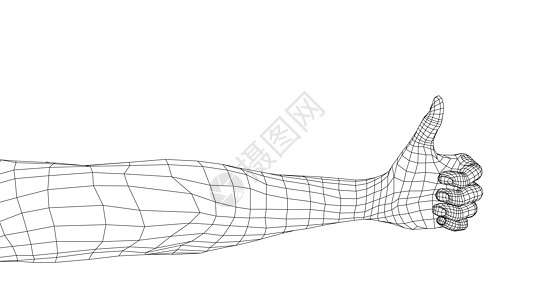 大拇指手势 韦克托商业优胜者手臂工作室男性草图蓝图协议拇指手指图片