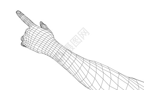人的手用手指点 韦克托女孩信号权威手势界面草图屏幕技术蓝图女性图片