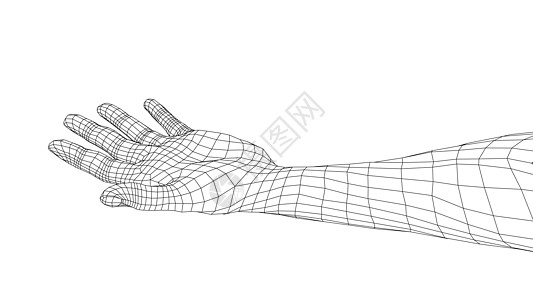 打开男性手的手掌手势 韦克托男人蓝图草图帮助身体棕榈手指成人手腕手臂图片