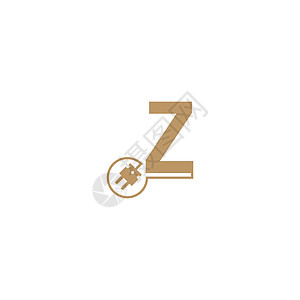 电源线成型字母 Z 标志图标模板图片