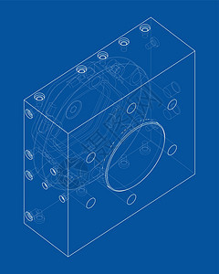 抽象行业对象概念 韦克托螺丝工程圆柱装置盒子轮廓大纲技术制造业机械背景图片