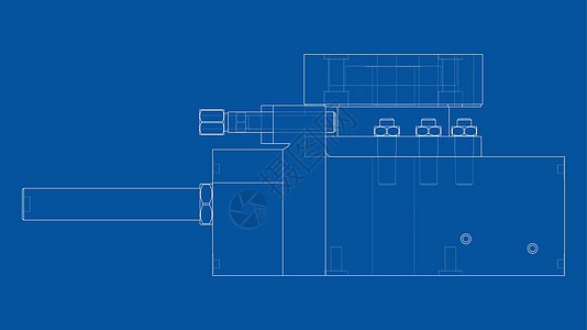 抽象行业对象概念 韦克托机械轮廓草图插图圆柱工业工程蓝图盒子元素背景图片