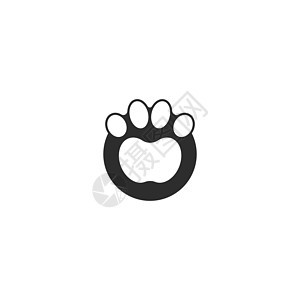宠物插图设计的爪子矢量图标斗牛犬打印卡通片小狗痕迹野生动物商店动物脚印护理图片