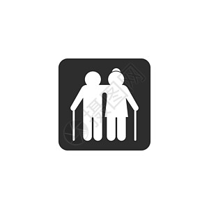 老年人图标矢量插图设计模板祖母护理男人夫妻女性保健病人中风医生卫生图片