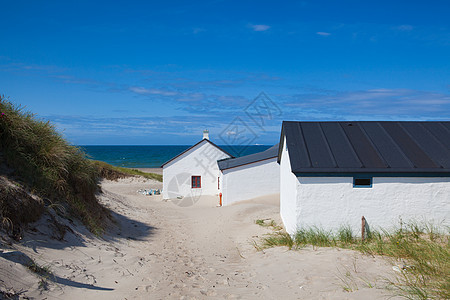 Stenbjerg是丹麦朱特兰西北前Thy岛的一个渔村房子天空假期海洋海岸线大厅海滩地标旅行晴天图片