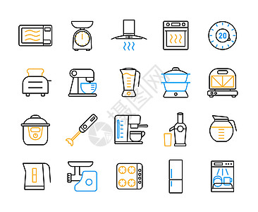 厨房电器电子设备平面图标 se图片