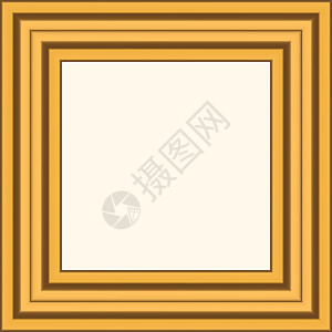 方形金色复古木制框架适合您的设计 复古封面 放置文本 用于绘画或照片的复古古董金色漂亮矩形框 它制作图案矢量模板收藏插图博物馆木图片