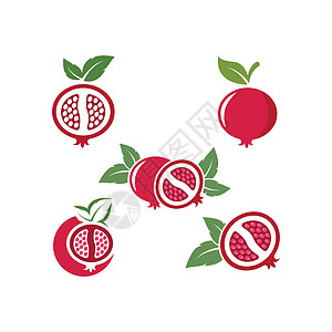 石榴果实图标矢量图设计食物果汁饮食植物种子插图花园热带甜点水果图片