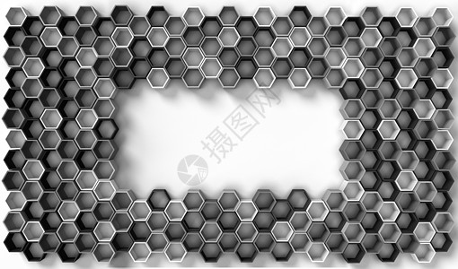 白色背景上六边形实体的 3d 渲染图像墙纸蜂窝商业插图蜂蜜控制板技术马赛克创造力艺术图片