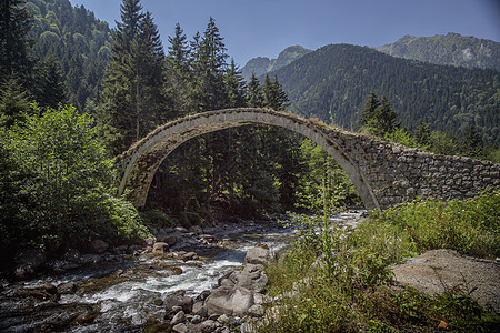 土耳其黑海地区Kackar山脉高原上的小型旧桥 土耳其 1982年图片