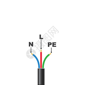 电缆图标矢量插图设计建造休息介质火花塑料导体间断性电工电压罢工图片