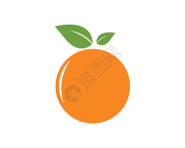 橙色水果图标矢量徽标它制作图案叶子食物甜点果味橘子液体饮食热带果汁饮料图片