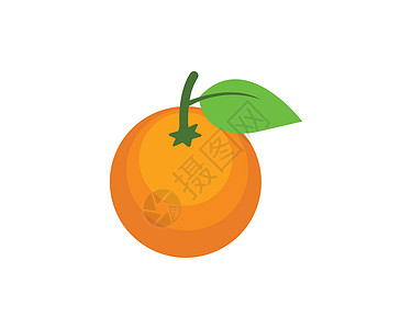 橙色水果图标矢量徽标它制作图案叶子液体热带饮食甜点橘子果味插图食物果汁图片