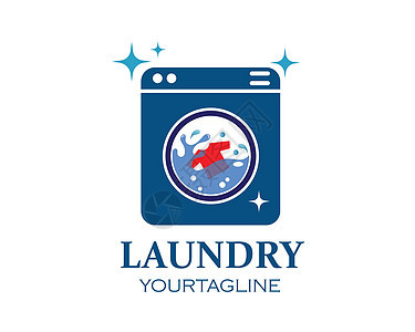 洗衣服务设计的洗衣服标志图标矢量家务机器商业家庭肥皂打扫标识标签熨烫衣架图片