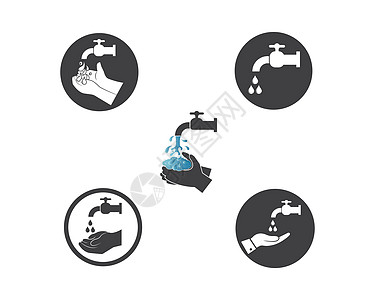 洗手标志图标矢量设计棕榈龙头消毒消毒剂肥皂皮肤预防感染液体身体图片