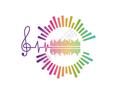 音乐 均衡器和声音效果标志矢量 ico展示光谱耳塞收音机记录冲动歌曲波浪旋律耳机图片