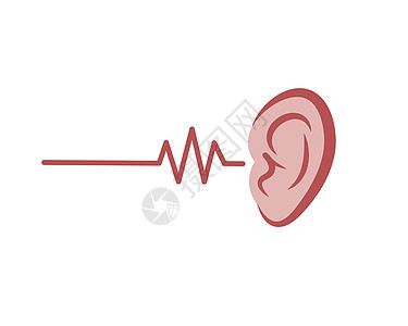 耳朵标志图标矢量设计它制作图案体积技术收音机科学声学感官解剖学听觉测试插图图片