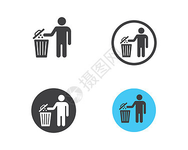 垃圾桶标志图标矢量图垃圾箱塑料回收倾倒卡车插图篮子白色环境生态图片