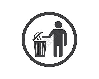 垃圾桶标志图标矢量图篮子回收垃圾箱插图生态塑料绿色倾倒环境卡车图片