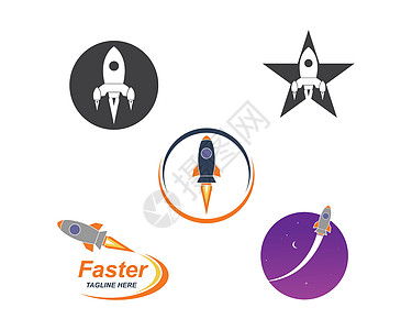 矢量卫星火箭标志矢量 ico航班旅行插图科学技术商业送货项目发射速度插画