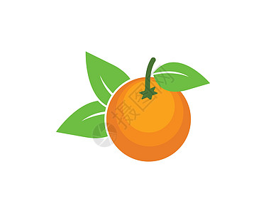 橙色水果图标矢量徽标它制作图案插图热带橘子叶子果汁甜点饮料饮食食物果味图片