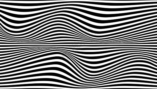 黑白错觉背景插图条纹白色运动黑色曲线艺术图片