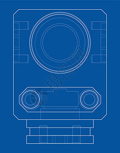 抽象行业对象概念 韦克托蓝图盒子圆柱工业气缸轮廓草图螺丝制造业工程图片