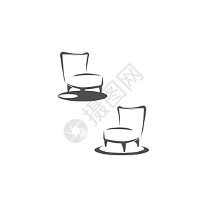 家具标志图标矢量平面设计橱柜桌子椅子长椅办公室插图品牌座位画廊商业图片