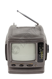 白色上隔离的旧5 5英寸可分向性模拟kit Tv单元视频射线管渠道技术收音机电气管子展示按钮古董图片