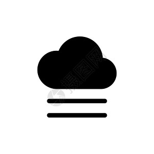 雾和云矢量平面字形图标 天气信号气象标识天空预报用户多云界面插图背景图片
