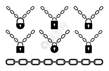 挂锁和金属链图标 se图片