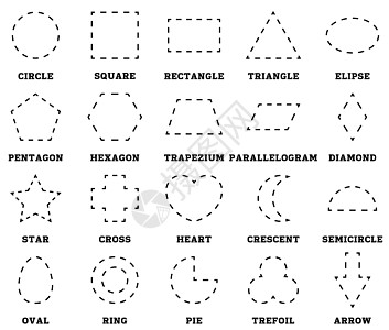 学习形状和几何图形 用于练习运动技能的学龄前或幼儿园工作表 追踪虚线 它制作图案矢量图片