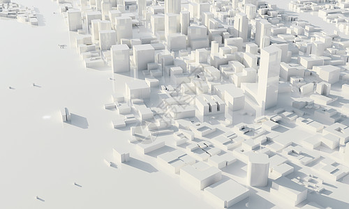 单色的摩天大楼和大都市 建筑和商业城市规划概念 低多边形城市景观场景 大型项目主题的蓝图 复制空间 3D插画渲染街道技术插图艺术图片