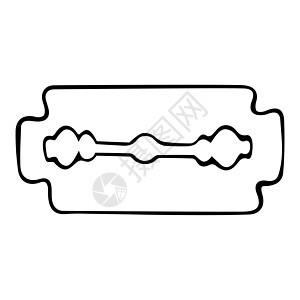 双刃剃须刀刀片手绘矢量图图片