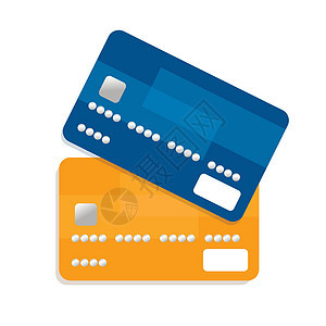平面设计信用卡设置隔离在白色背景上图片